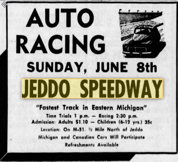 Jeddo Speedway - June 7 1958 Article (newer photo)